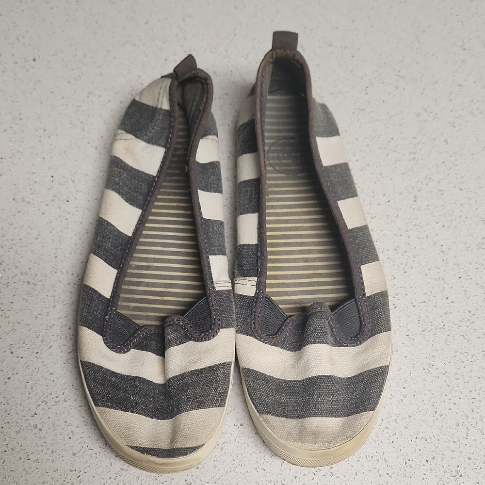 Striped Canvas Slip-On Shoes